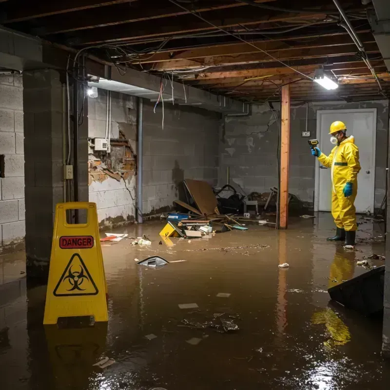 Flooded Basement Electrical Hazard in Galveston, TX Property